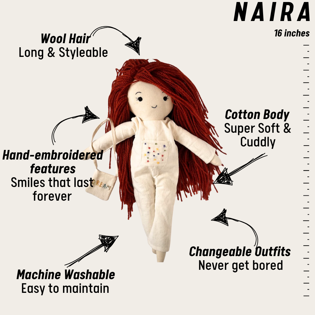Naira – Handmade Cloth Doll for Kids | Soft & Eco-Friendly