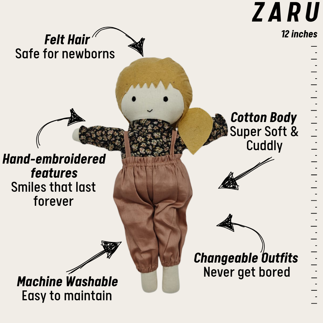 Zaru – Handmade Cloth Doll for Kids | Soft & Eco-Friendly