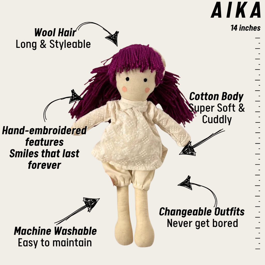 Aika – Handmade Cloth Doll for Kids | Soft & Eco-Friendly