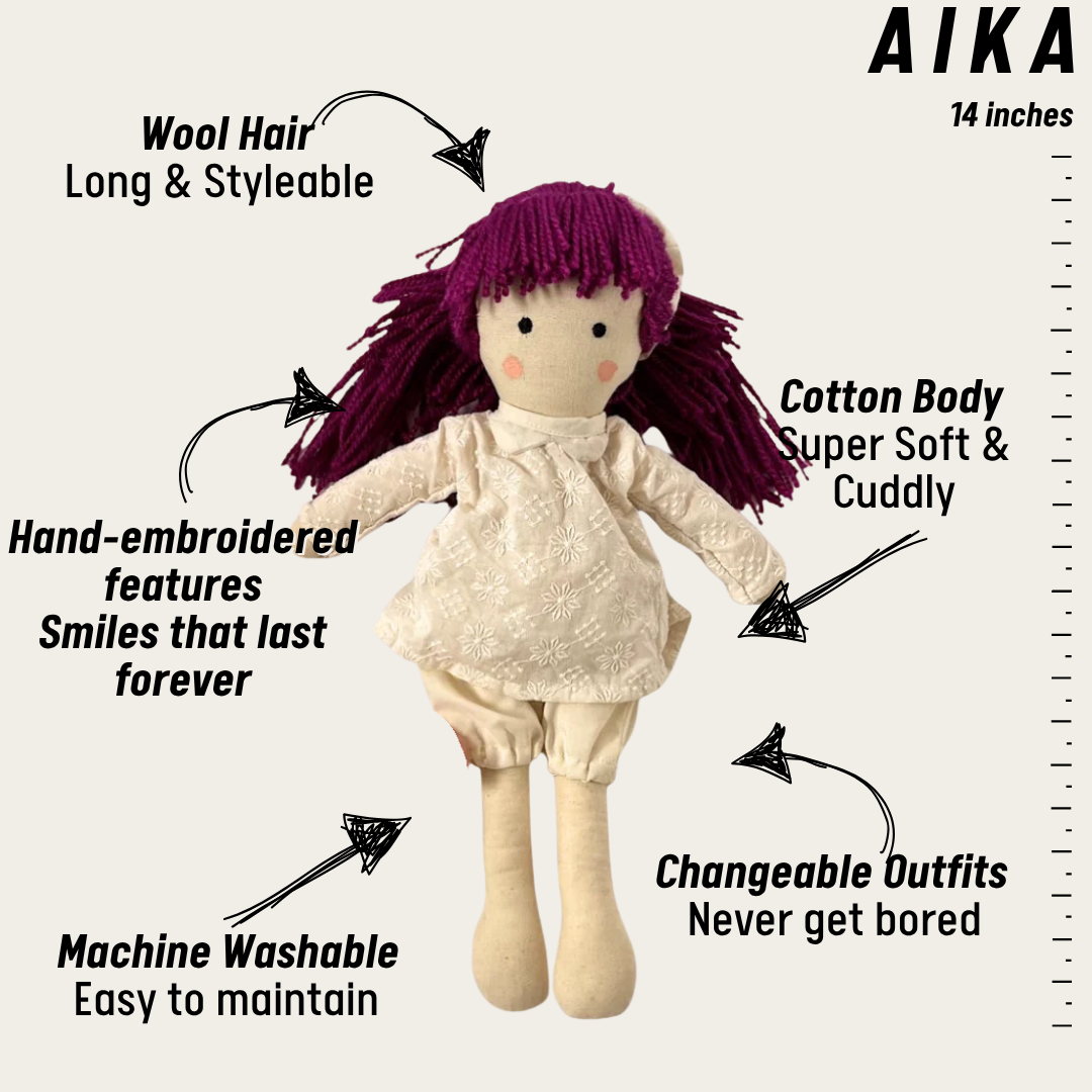Aika – Handmade Cloth Doll for Kids | Soft & Eco-Friendly