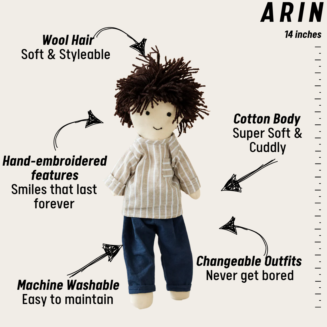Arin - Handmade Cloth Doll for Kids | Soft & Eco-Friendly