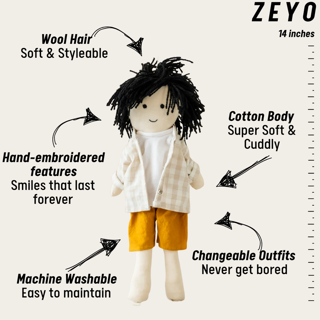 Zeyo – Handmade Cloth Doll for Kids | Soft & Eco-Friendly