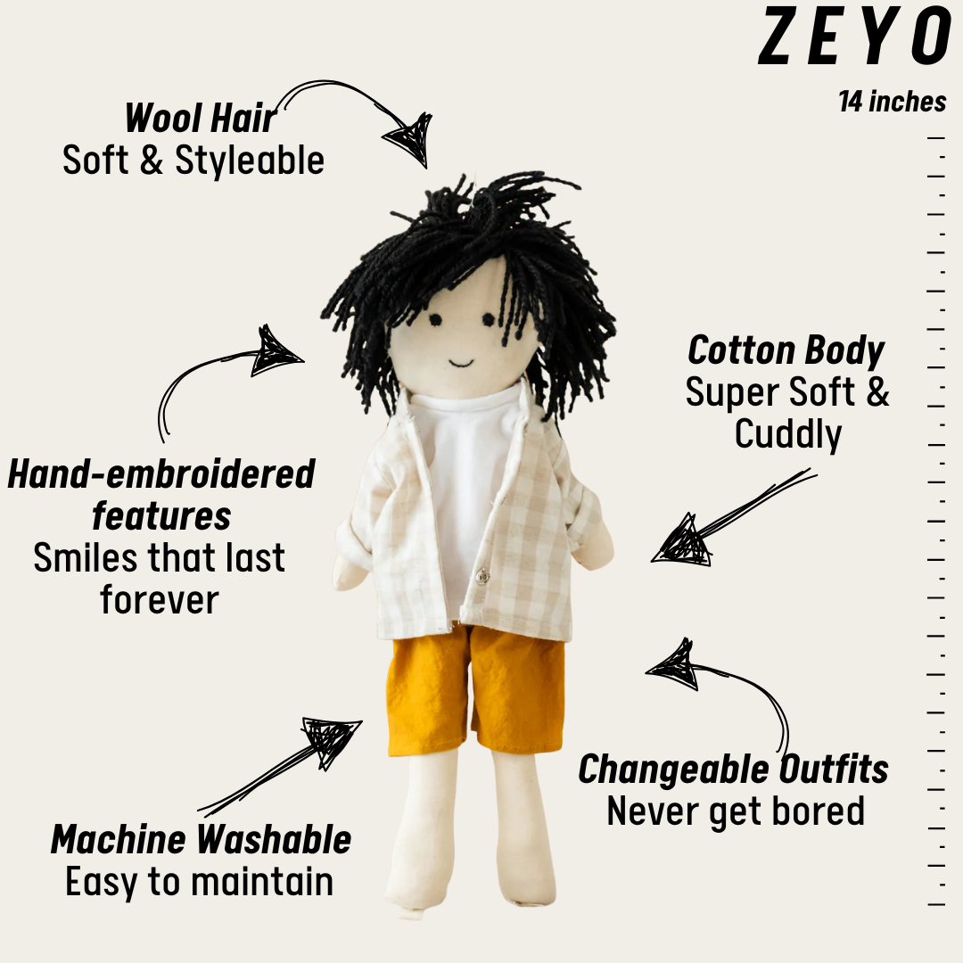 Zeyo – Handmade Cloth Doll for Kids | Soft & Eco-Friendly