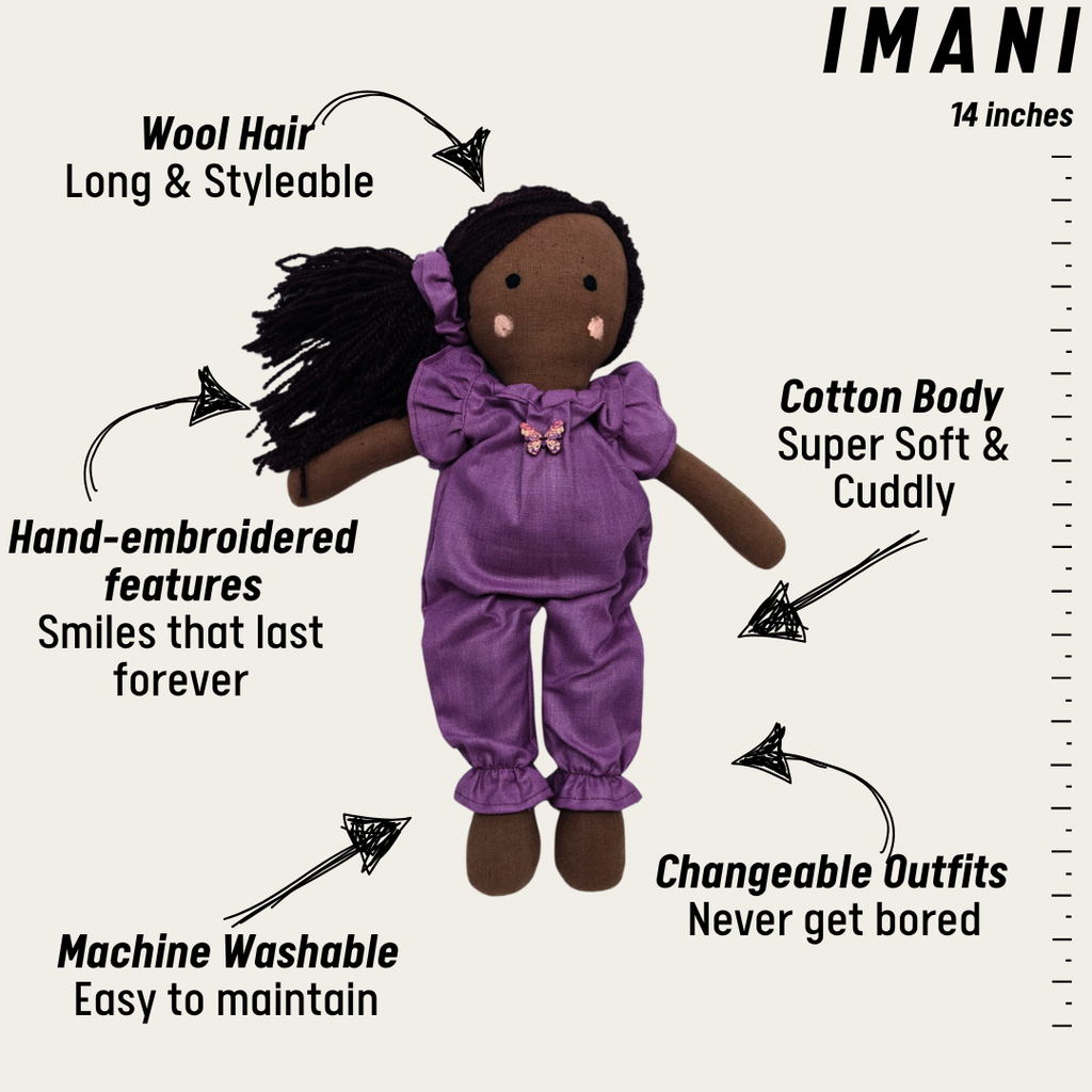 Imani – Handmade Cloth Doll for Kids | Soft & Eco-Friendly