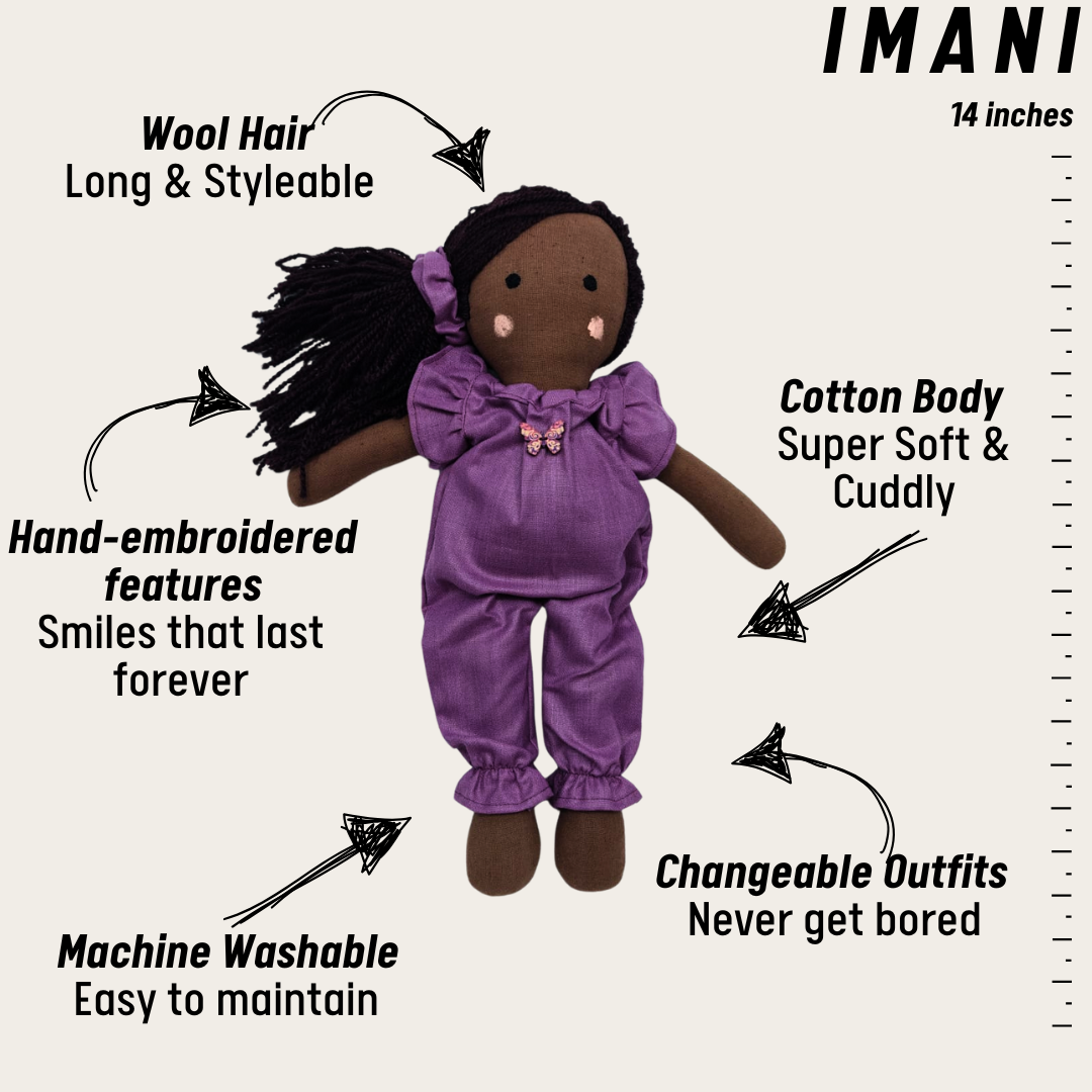 Imani – Handmade Cloth Doll for Kids | Soft & Eco-Friendly