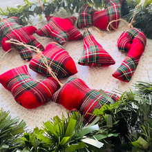 Load image into Gallery viewer, Tree Ornament Red Tartan checks
