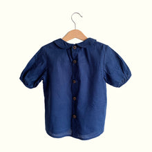 Load image into Gallery viewer, Sophia Button-Back Collar Blouse (Navy)
