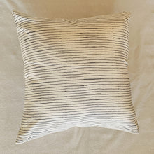 Load image into Gallery viewer, Rustic Stripe Handprinted Cushion Cover - Grey (16*16&quot;)
