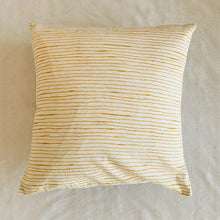 Load image into Gallery viewer, Rustic Stripe Handprinted Cushion Cover - Yellow (16*16&quot;)
