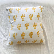 Load image into Gallery viewer, Cactus Handprinted Cushion Cover - Yellow (16*16)
