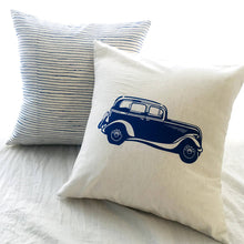 Load image into Gallery viewer, Vintage Car Handprinted Cushion Cover - Blue (16*16&quot;)

