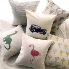 Load image into Gallery viewer, Vintage Car Handprinted Cushion Cover - Blue (16*16&quot;)
