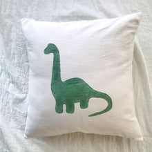 Load image into Gallery viewer, Dino Handprinted Cushion Cover - Green (16*16&quot;)
