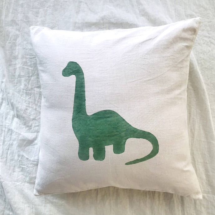 Dino Handprinted Cushion Cover - Green (16*16
